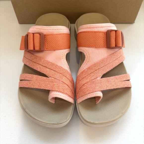 Merrell District 4 Post Sandals Toe Loop Slip On Wedge Peach Size 8 NEW - Picture 5 of 7